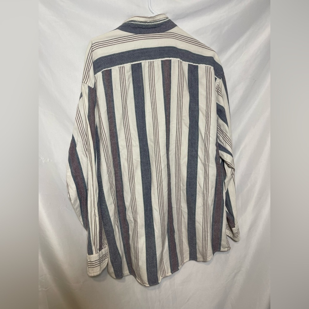 Vintage Arrow River Brand Striped Button Down Shirt XL 100% Cotton USA Made - Picture 4 of 5